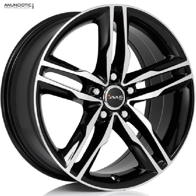 Llantas avus racing af6 negro-pulido 