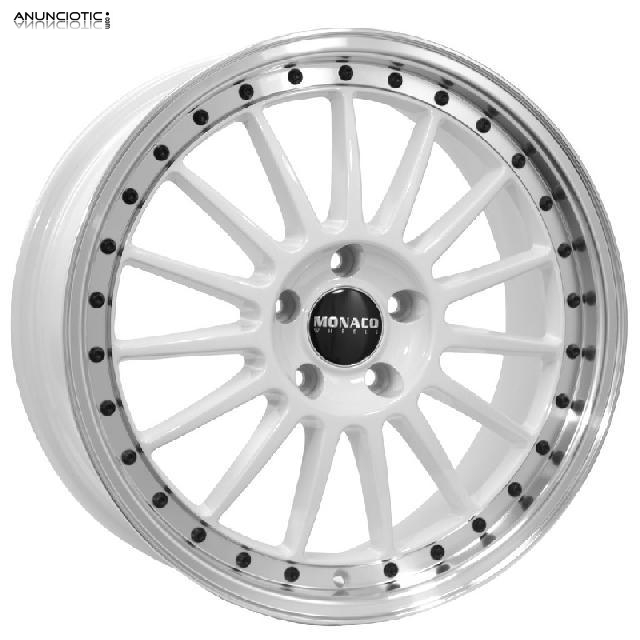 Llantas monaco paddock white/polished 