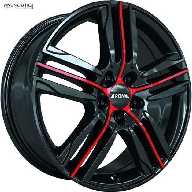 Llantas ronal r57 black/red 