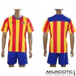 Valencia jerseys de f¨²tbol 11-12 temporada jerseys en casa con los pantalones con parches