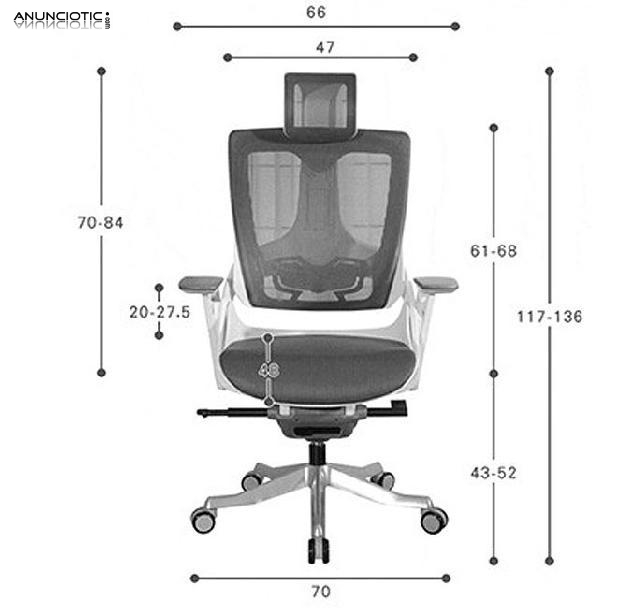 Silla Oficina Ergonómica W-609W-NW