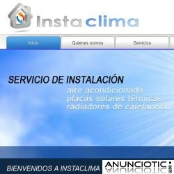 Instalación de aire acondicionado, radiadores y placas solares