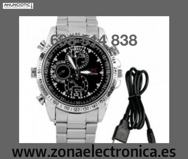 Reloj metalico espia