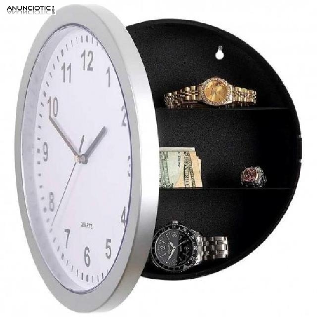 Reloj de pared con caja fuerte secreta