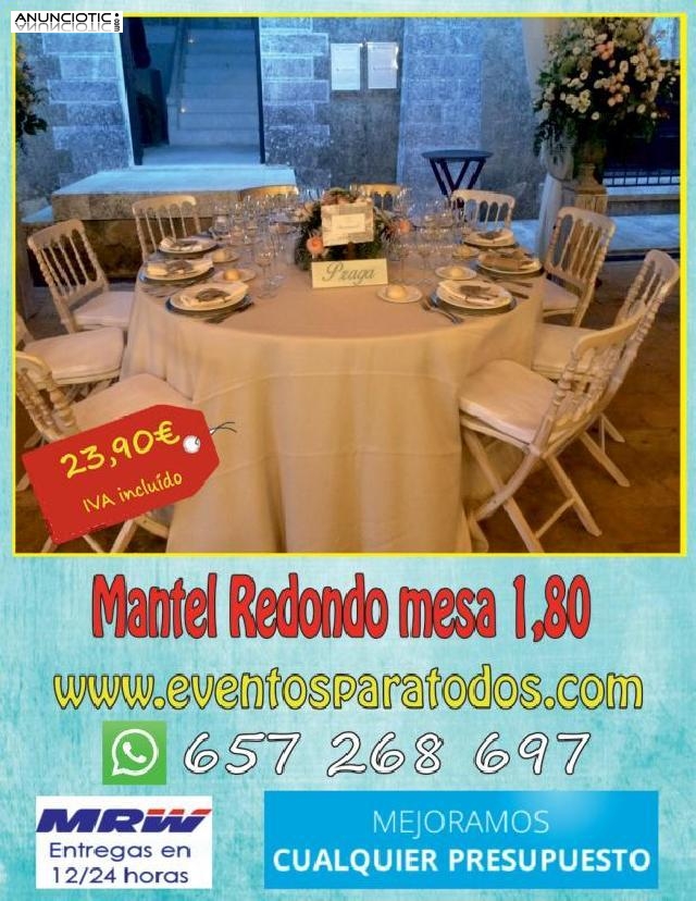 Venta de mantel redondo de 1.80 m