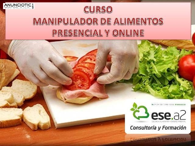 CURSO MANIPULADOR DE ALIMENTOS PRESENCIAL Y ONLINE