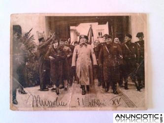 Postal autografiada de Benito Mussolini, año 1925