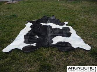 Alfombra VACA 100% cuero  y pelo natural