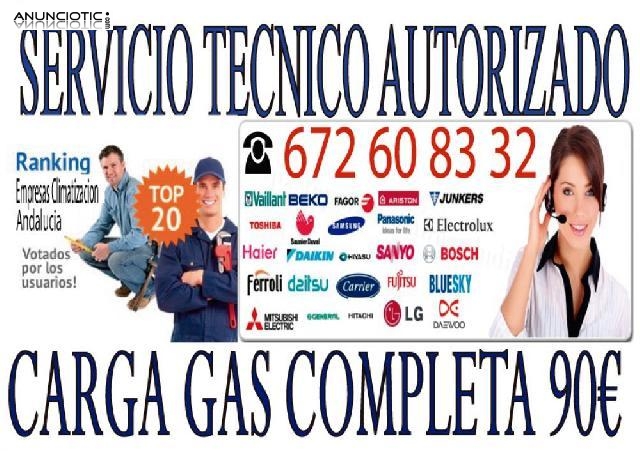 Instalacion reparacion carga de gas 90 euros