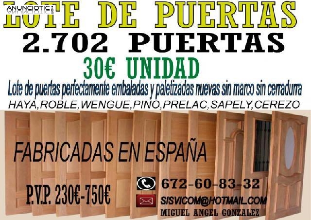 Lote partida de puertas 2702 a 30? unidad