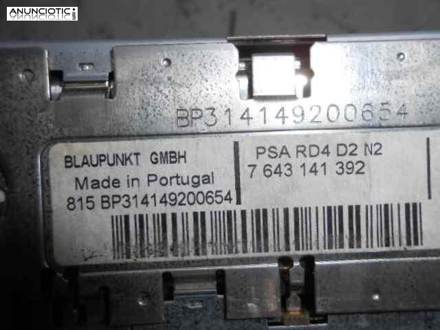 Sistema audio / radio cd 3383529 peugeot