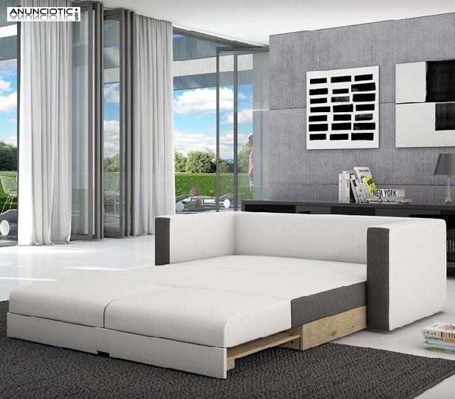 Sofá cama Adana color negro con blanco