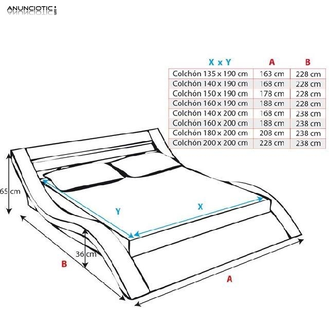 Cama de matrimonio de diseño Atenas en