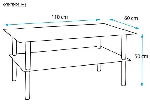 Mesa de centro Moldova con cristal