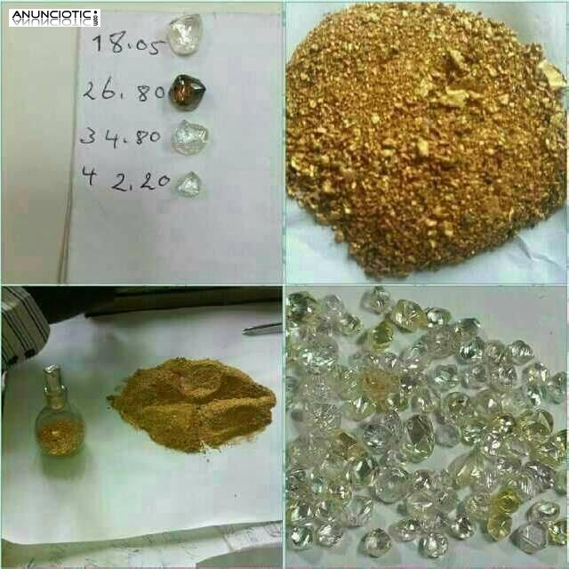 Vendedor de barras de polvo de oro y diamante