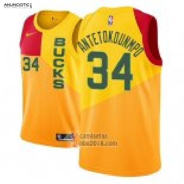 Camisetas nba Milwaukee Bucks baratas 2019