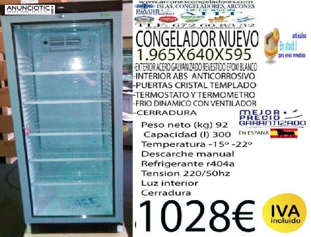 Expositor vitrina arcon congelador con luz