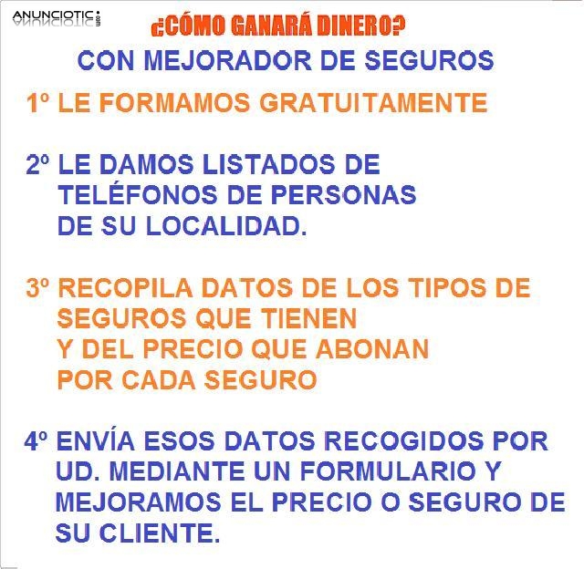 Buscamos 6 operadoras para mejorador de seguros.