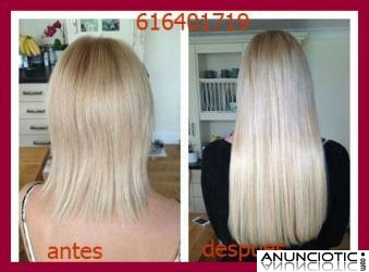 Extensiones clip quita/pon pelo natural liso. 55cm largo, 7 capas, 70gramos.65