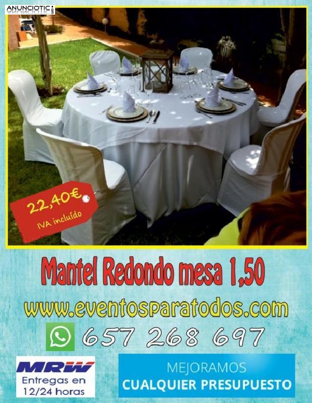 Vendo mantel para mesa redonda de 1.50m