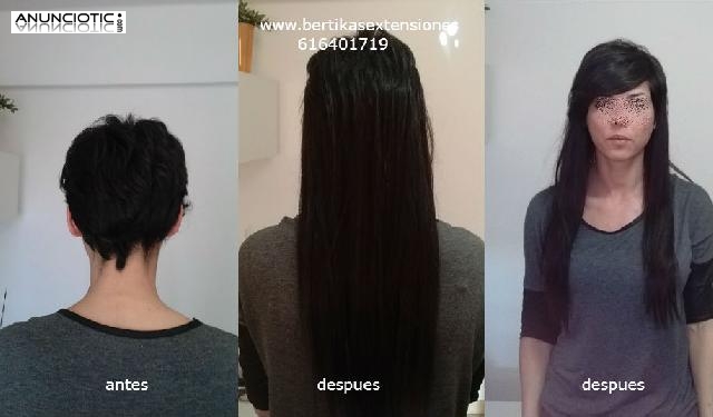 Servicio de venta y colocacion de extensiones pelo natural zaragoza